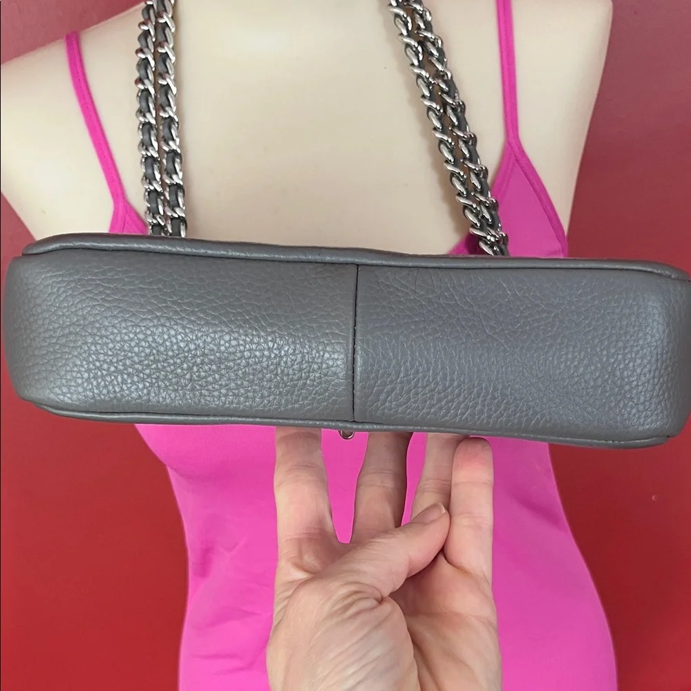 Like new Karl Lagerfeld Gray Quilted Bag with Chain - Picture 7 of 16